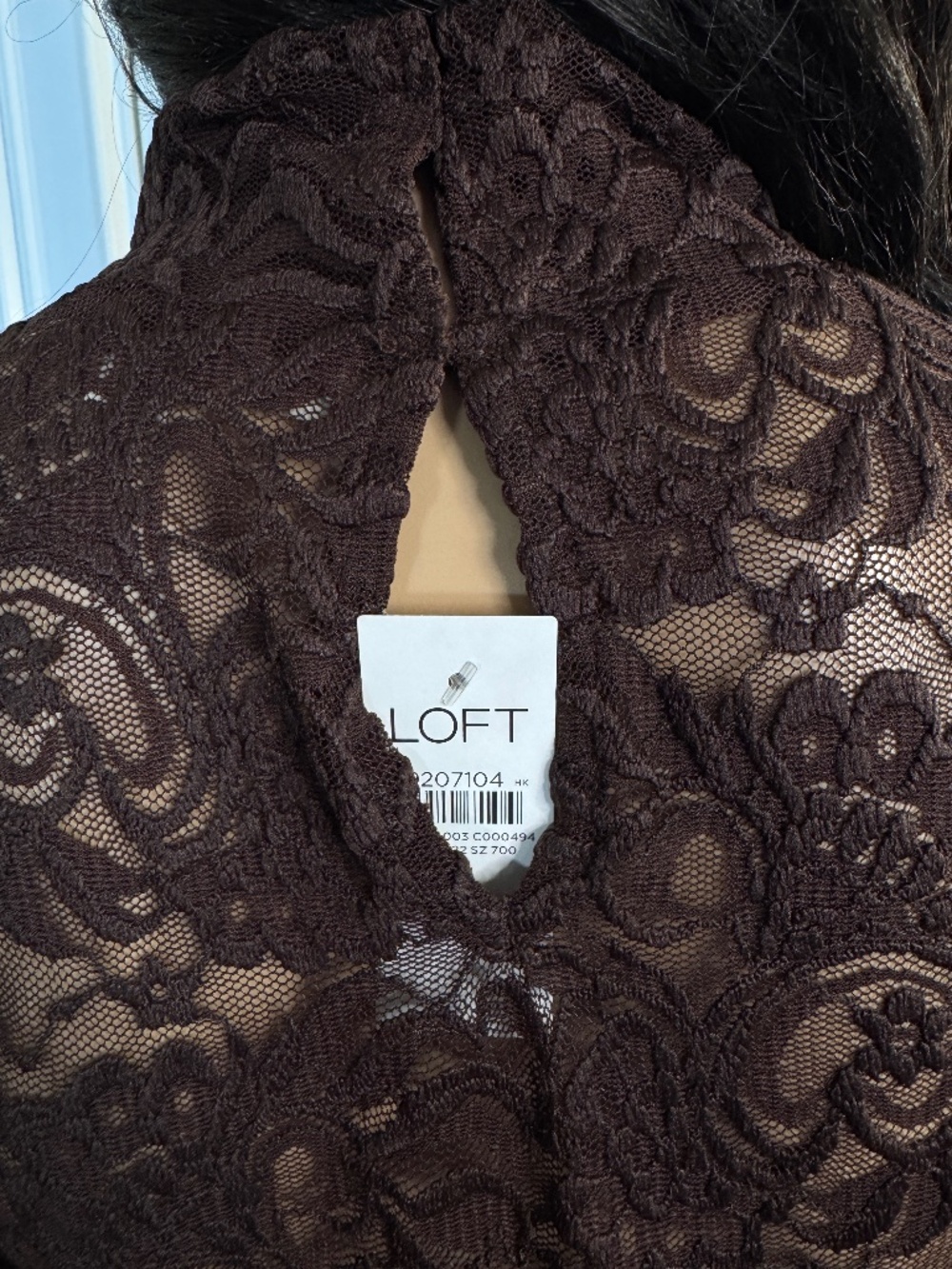 LOFT LACE LONG SLEEVE TURTLENECK TOP - MEDIUM - Picture 10 of 13